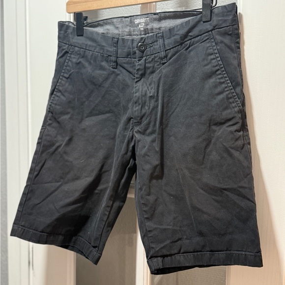 Carhartt WIP Men's Charcoal Flat Front Shorts - Picture 3 of 7